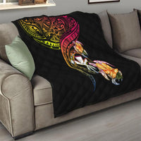 Polynesia Hawaii Turtle Day Quilt Hibiscus and Kanaka Maoli