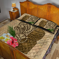 Hawaii Kanaloa Tiki Quilt Bed Set Polynesian Tattoo and Tapa Pattern