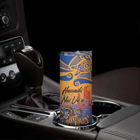 Hawaiki Nui Va'a Solo French Polynesia Skinny Tumbler Sunset Color LT03 - Polynesian Pride