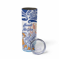 Hawaiki Nui Va'a Solo French Polynesia Skinny Tumbler Blue Color LT03 - Polynesian Pride