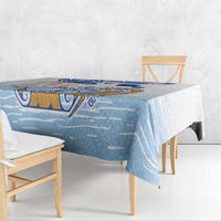 Hawaiki Nui Va'a Solo French Polynesia Tablecloth Blue Color