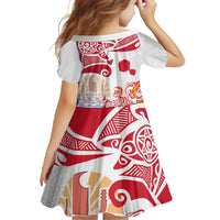 Hawaiki Nui Va'a Solo French Polynesia Family Matching Long Sleeve Bodycon Dress and Hawaiian Shirt Red Color LT03 - Polynesian Pride
