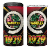 Vanuatu Constitution Day 4 in 1 Can Cooler Tumbler Polynesian Tattoo and Pig Tusk Since 1979 LT03 One Size: 16 oz Black - Polynesian Pride