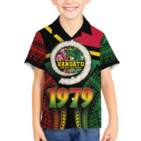 Vanuatu Constitution Day Hawaiian Shirt Polynesian Tattoo and Pig Tusk Since 1979