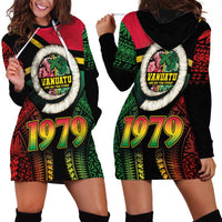 Vanuatu Constitution Day Hoodie Dress Polynesian Tattoo and Pig Tusk Since 1979 LT03 - Polynesian Pride