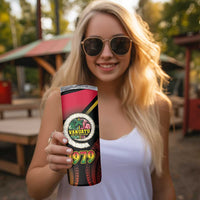Vanuatu Constitution Day Skinny Tumbler Polynesian Tattoo and Pig Tusk Since 1979 LT03 - Polynesian Pride