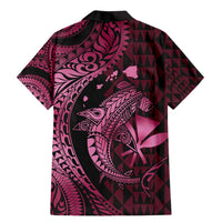 Aloha Hawaii Hammerhead Shark Family Matching Mermaid Dress and Hawaiian Shirt Pink Kakau and Polynesian Tattoo LT03 - Polynesian Pride