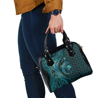 Aloha Hawaii Hammerhead Shark Shoulder Handbag Turquoise Kakau and Polynesian Tattoo LT03