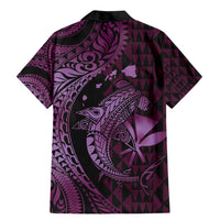 Aloha Hawaii Hammerhead Shark Family Matching Mermaid Dress and Hawaiian Shirt Purple Kakau and Polynesian Tattoo LT03 - Polynesian Pride