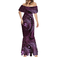 Aloha Hawaii Hammerhead Shark Mermaid Dress Purple Kakau and Polynesian Tattoo LT03 - Polynesian Pride