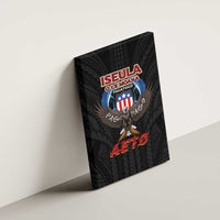 American Samoa Fautasi Canvas Wall Art Pago Pago Aeto and Iseula o le Moana of Fagatogo Black Color LT03 - Polynesian Pride