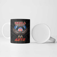 American Samoa Fautasi Ceramic Mug Pago Pago Aeto and Iseula o le Moana of Fagatogo Black Color LT03 - Polynesian Pride
