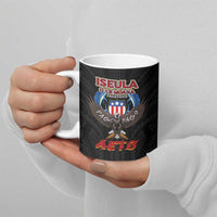 American Samoa Fautasi Ceramic Mug Pago Pago Aeto and Iseula o le Moana of Fagatogo Black Color LT03 - Polynesian Pride