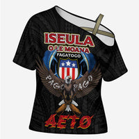 American Samoa Fautasi Cross Shoulder Shirt Pago Pago Aeto and Iseula o le Moana of Fagatogo Black Color LT03 Female Black - Polynesian Pride