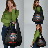 American Samoa Fautasi Grocery Bag Pago Pago Aeto and Iseula o le Moana of Fagatogo Black Color LT03 - Polynesian Pride