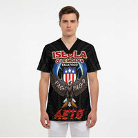 American Samoa Fautasi Scrub Top Pago Pago Aeto and Iseula o le Moana of Fagatogo Black Color LT03 - Polynesian Pride