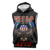American Samoa Fautasi Sleeveless Hoodie Pago Pago Aeto and Iseula o le Moana of Fagatogo Black Color LT03 Black - Polynesian Pride