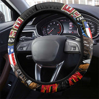 American Samoa Fautasi Steering Wheel Cover Pago Pago Aeto and Iseula o le Moana of Fagatogo Black Color LT03 - Polynesian Pride