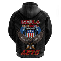 American Samoa Fautasi Zip Hoodie Pago Pago Aeto and Iseula o le Moana of Fagatogo Black Color LT03 - Polynesian Pride
