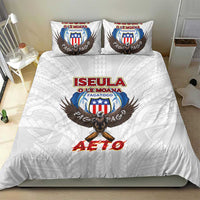 American Samoa Fautasi Bedding Set Pago Pago Aeto and Iseula o le Moana of Fagatogo White Color LT03 - Polynesian Pride