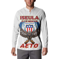 American Samoa Fautasi Button Sweatshirt Pago Pago Aeto and Iseula o le Moana of Fagatogo White Color LT03 - Polynesian Pride