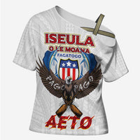 American Samoa Fautasi Cross Shoulder Shirt Pago Pago Aeto and Iseula o le Moana of Fagatogo White Color LT03 Female White - Polynesian Pride