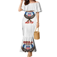 American Samoa Fautasi Family Matching Mermaid Dress and Hawaiian Shirt Pago Pago Aeto and Iseula o le Moana of Fagatogo White Color LT03 Mom's Dress White - Polynesian Pride
