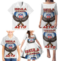 American Samoa Fautasi Family Matching Puletasi and Hawaiian Shirt Pago Pago Aeto and Iseula o le Moana of Fagatogo White Color LT03 - Polynesian Pride