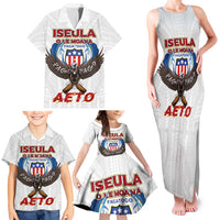 American Samoa Fautasi Family Matching Tank Maxi Dress and Hawaiian Shirt Pago Pago Aeto and Iseula o le Moana of Fagatogo White Color LT03 - Polynesian Pride