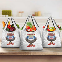 American Samoa Fautasi Grocery Bag Pago Pago Aeto and Iseula o le Moana of Fagatogo White Color LT03 3-pack One Size White - Polynesian Pride