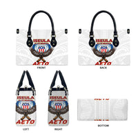 American Samoa Fautasi Leather Bag Pago Pago Aeto and Iseula o le Moana of Fagatogo White Color LT03 - Polynesian Pride