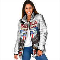 American Samoa Fautasi Padded Jacket Pago Pago Aeto and Iseula o le Moana of Fagatogo White Color LT03 Women White - Polynesian Pride