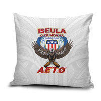 American Samoa Fautasi Pillow Cover Pago Pago Aeto and Iseula o le Moana of Fagatogo White Color LT03 White - Polynesian Pride