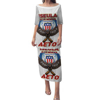 American Samoa Fautasi Puletasi Pago Pago Aeto and Iseula o le Moana of Fagatogo White Color LT03 Long Dress White - Polynesian Pride