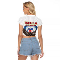 American Samoa Fautasi Raglan Cropped T Shirt Pago Pago Aeto and Iseula o le Moana of Fagatogo White Color LT03 - Polynesian Pride