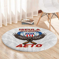 American Samoa Fautasi Round Carpet Pago Pago Aeto and Iseula o le Moana of Fagatogo White Color LT03 - Polynesian Pride