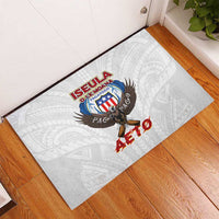 American Samoa Fautasi Rubber Doormat Pago Pago Aeto and Iseula o le Moana of Fagatogo White Color LT03 - Polynesian Pride