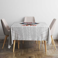 American Samoa Fautasi Tablecloth Pago Pago Aeto and Iseula o le Moana of Fagatogo White Color LT03 - Polynesian Pride