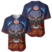 American Samoa Fautasi Baseball Jersey Pago Pago Aeto and Iseula o le Moana of Fagatogo Red-Blue LT03 - Polynesian Pride