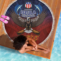 American Samoa Fautasi Beach Blanket Pago Pago Aeto and Iseula o le Moana of Fagatogo Red-Blue LT03 - Polynesian Pride