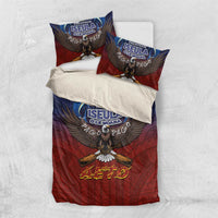 American Samoa Fautasi Bedding Set Pago Pago Aeto and Iseula o le Moana of Fagatogo Red-Blue LT03 US Twin 172cm x 218cm Blue - Polynesian Pride