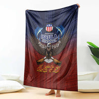 American Samoa Fautasi Blanket Pago Pago Aeto and Iseula o le Moana of Fagatogo Red-Blue LT03 - Polynesian Pride