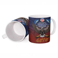 American Samoa Fautasi Ceramic Mug Pago Pago Aeto and Iseula o le Moana of Fagatogo Red-Blue LT03 - Polynesian Pride