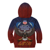 American Samoa Fautasi Kid Hoodie Pago Pago Aeto and Iseula o le Moana of Fagatogo Red-Blue LT03 - Polynesian Pride