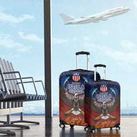 American Samoa Fautasi Luggage Cover Pago Pago Aeto and Iseula o le Moana of Fagatogo Red-Blue LT03 - Polynesian Pride