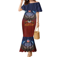 American Samoa Fautasi Mermaid Dress Pago Pago Aeto and Iseula o le Moana of Fagatogo Red-Blue LT03 Women Blue - Polynesian Pride
