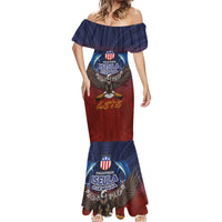 American Samoa Fautasi Mermaid Dress Pago Pago Aeto and Iseula o le Moana of Fagatogo Red-Blue LT03 - Polynesian Pride