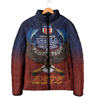 American Samoa Fautasi Padded Jacket Pago Pago Aeto and Iseula o le Moana of Fagatogo Red-Blue LT03 - Polynesian Pride