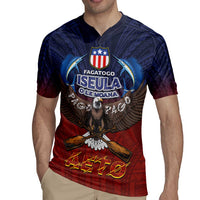 American Samoa Fautasi Rugby Jersey Pago Pago Aeto and Iseula o le Moana of Fagatogo Red-Blue LT03 - Polynesian Pride
