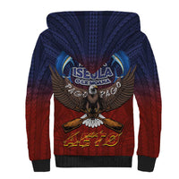 American Samoa Fautasi Sherpa Hoodie Pago Pago Aeto and Iseula o le Moana of Fagatogo Red-Blue LT03 - Polynesian Pride